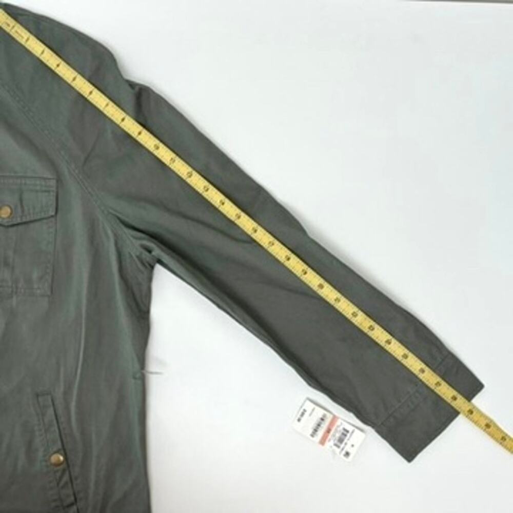 NWT Women's Olive Green Cotton Utility Jacket with Embroidered Roses - Plus 2X - Picture 9 of 10